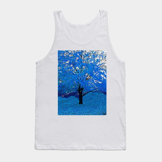 Blue Tree Abstract Tank Top by Overthetopsm